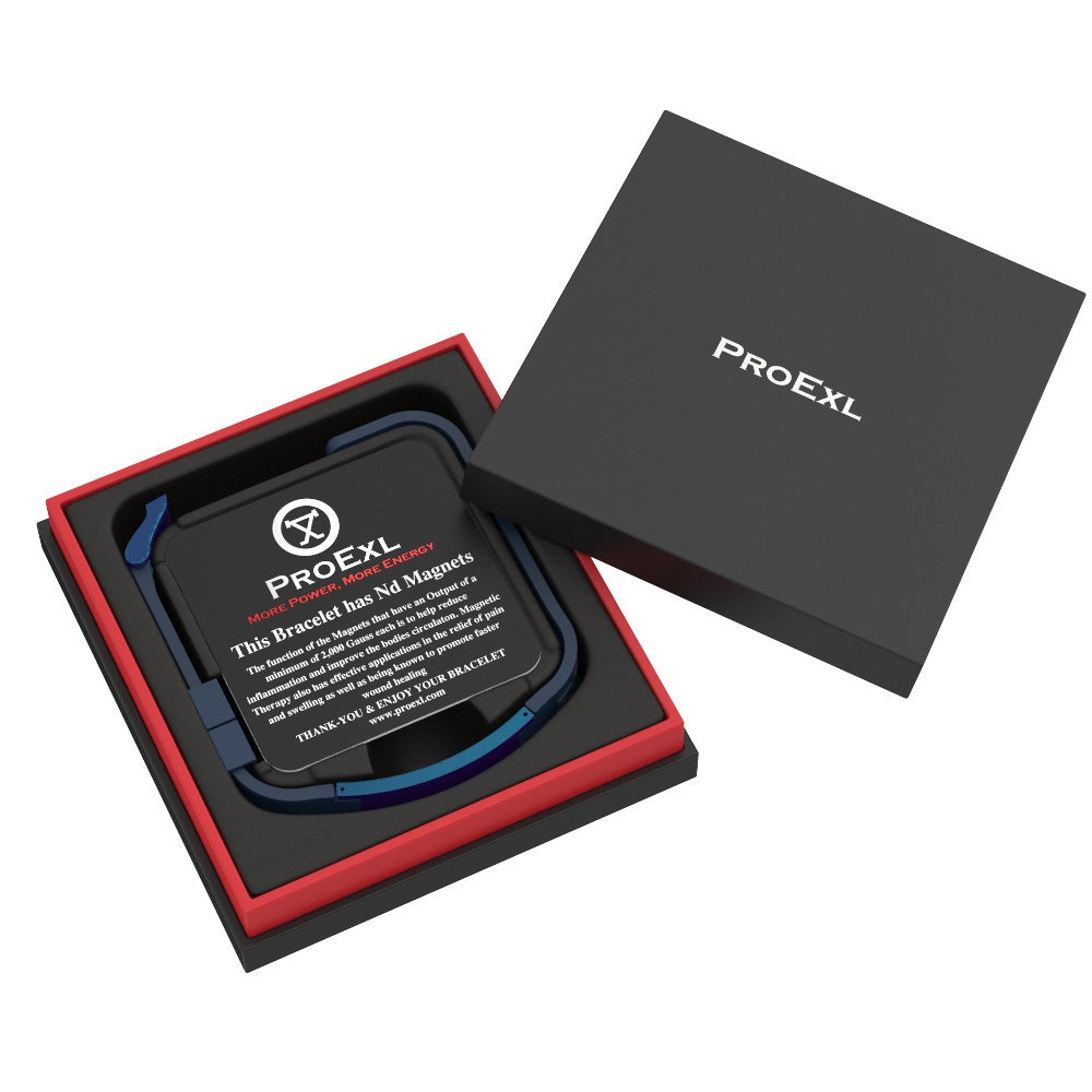 ProExl 15K Energy Sports Magnetic Bracelet Black Azul Blue