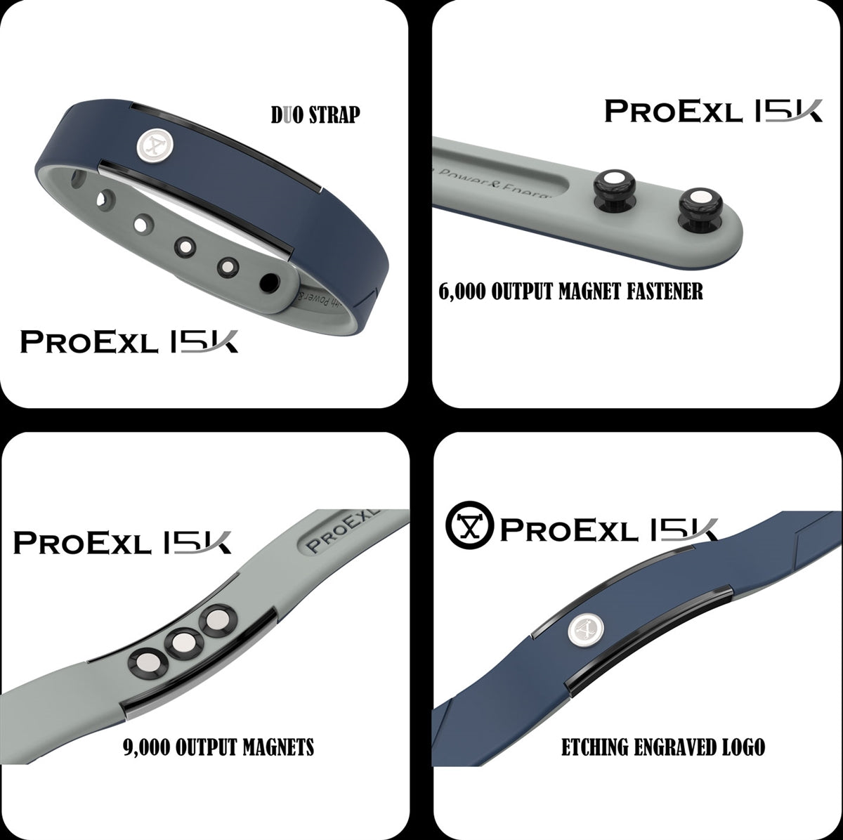 ProExl 15K Energy Sports Magnetic Bracelet Navy Blue