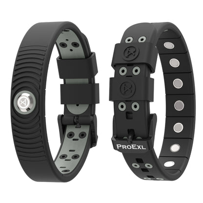 ProExl 18K Sports Magnetic Bracelet - Waterproof - Breathable Strap - Power & Energy - Black Gray