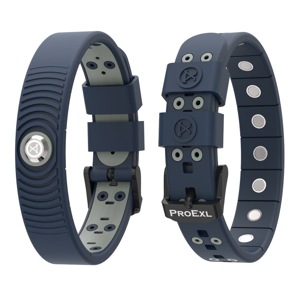 ProExl 18K Sports Magnetic Bracelet - Waterproof - Breathable Strap - Power & Energy - Blue Gray