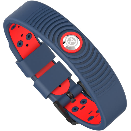ProExl 18K Sports Magnetic Bracelet - Waterproof - Breathable Strap - Power & Energy - Blue Red