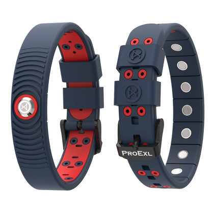 ProExl 18K Sports Magnetic Bracelet - Waterproof - Breathable Strap - Power & Energy - Blue Red