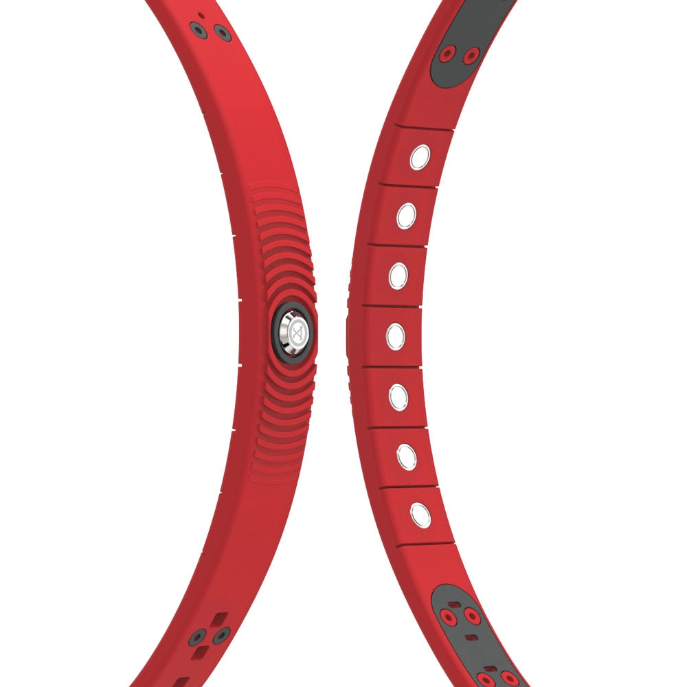 ProExl 18K Sports Magnetic Bracelet - Waterproof - Breathable Strap - Power & Energy - Red Gunmetal Gray