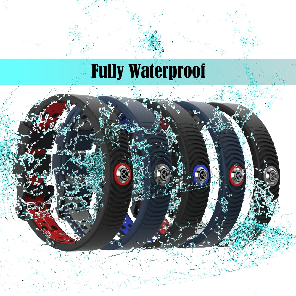ProExl 18K Sports Magnetic Bracelet - Waterproof - Breathable Strap - Power & Energy - Red Gunmetal Gray